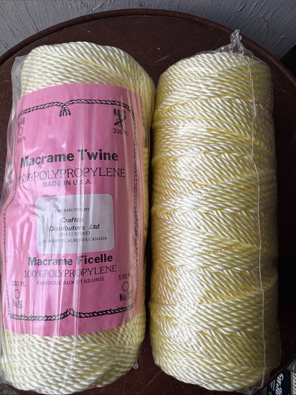 Craft Yellow & White Twisted Macrame Twine